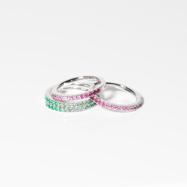 Ellera Ring - Sterling Silver, With Gradient Pink Zirconia