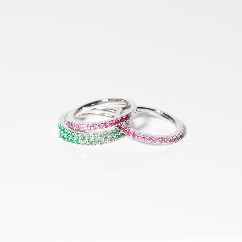 Ellera Ring - Sterling Silver, With Gradient Pink Zirconia