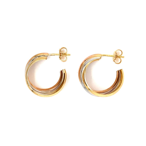 Tricolour Hoop Earrings