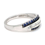 Sapphire & Diamond Half Eternity Ring