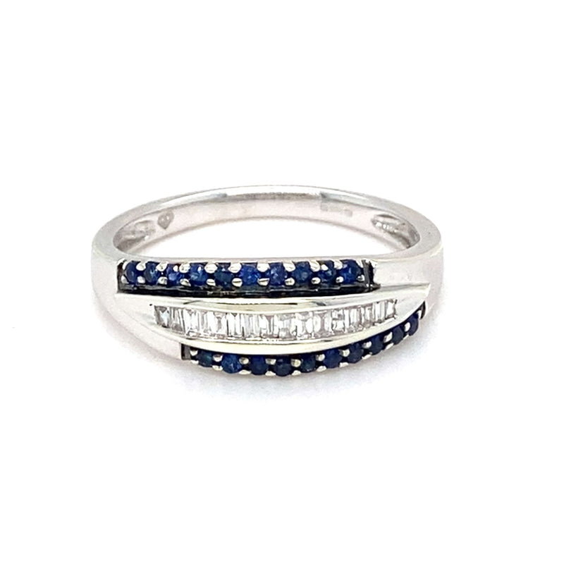 Sapphire & Diamond Half Eternity Ring