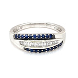 Sapphire & Diamond Half Eternity Ring