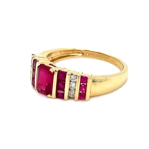 Diamond & Ruby Simulant Dress Ring