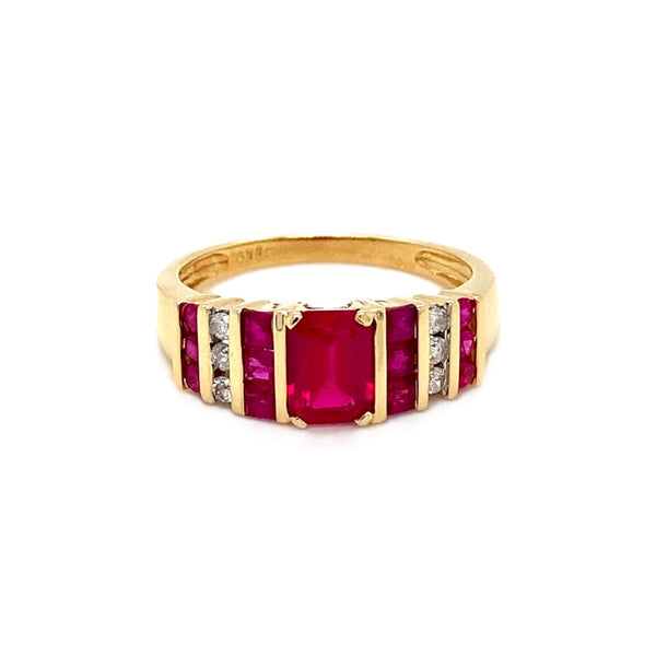 Diamond & Ruby Simulant Dress Ring