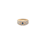 18ct Gold Ring set with Sapphire & Diamonds