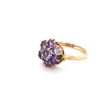 Gold Cluster Ring Set With Amethyst
