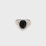 9ct White Gold Ring set with Black Sapphire