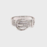 White Gold Diamond Set Buckle Ring