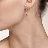 Geocube Shades of Petrol Green Earrings