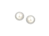 Fresh Water Culture Pearl and CZ Studs