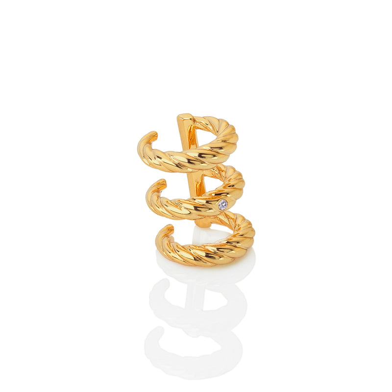 Hot Diamonds X Golden Edit - Entwine Triple Ear Cuff